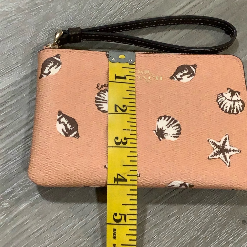 Coach Coral Zip Corner Wristlet with Shell Motif - Picture 7 of 7